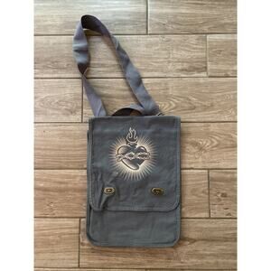 Vintage San Antonio Artist Tatum Cross Body Gray Bag - Heart Logo
